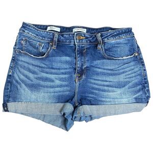 Vigoss Marley Jean Shorts Womens 31 Blue Denim Stretch Cuffed Mid Rise Casual